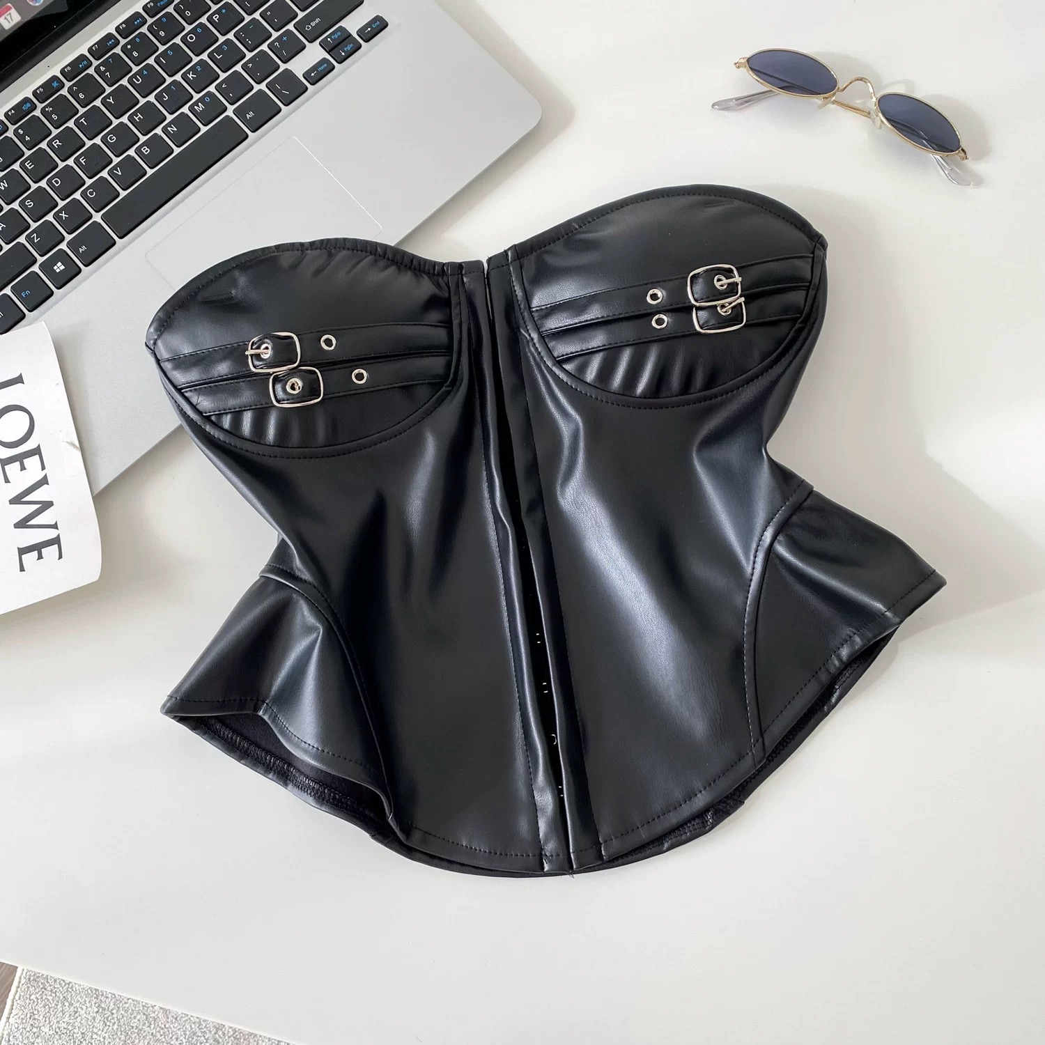 Trust fund baby leather top CTO944 images